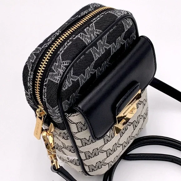 MICHAEL KORS SLOAN EDITOR SMALL NS TOP ZIP FLAP PACKET XBODY BLACK MULTI